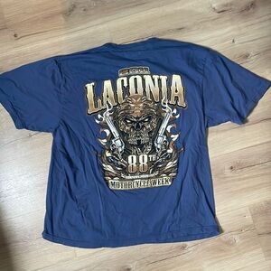2011 Laconia 88th Bike Week Blue T-Shirt. Size XXL.‎ Bleach Stain. GUC.
